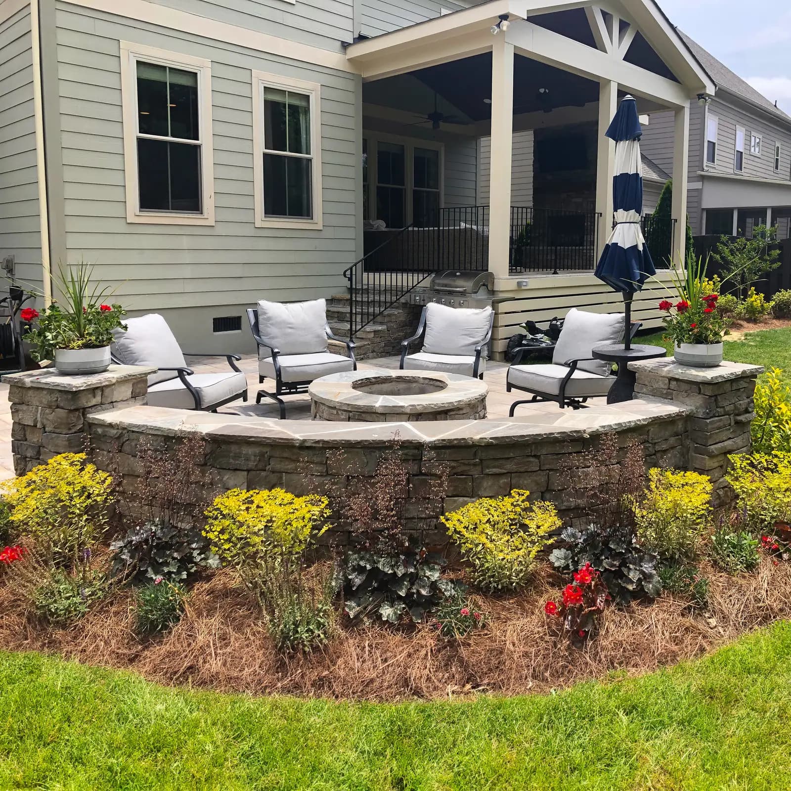 Patio and hardscape in Waxhaw, NC built by Aqua Pools & Outdoor Living