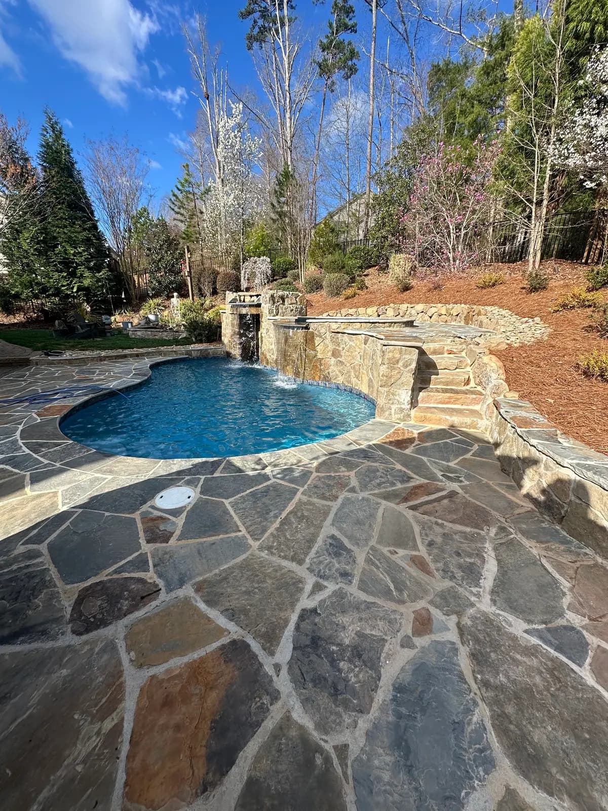 Gunite pool and spa in Harrisburg, NC, view 6